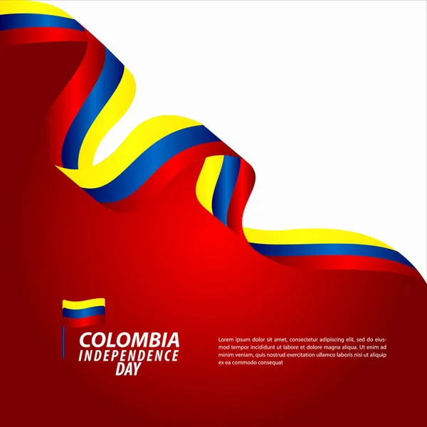 Modèle vectoriel de célébration de la fête de l'indépendance de la Colombie Illustration de conception — Image vectorielle