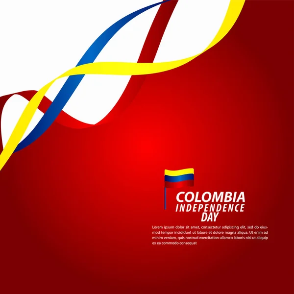 Modèle vectoriel de célébration de la fête de l'indépendance de la Colombie Illustration de conception — Image vectorielle