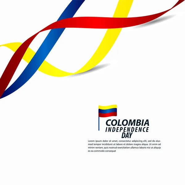 Celebración del Día de la Independencia de Colombia Vector Template Design Illustration — Vector de stock