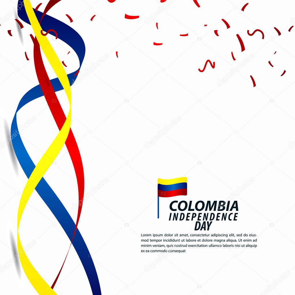 Colombia Independence Day Celebration Vector Template Design Illustration