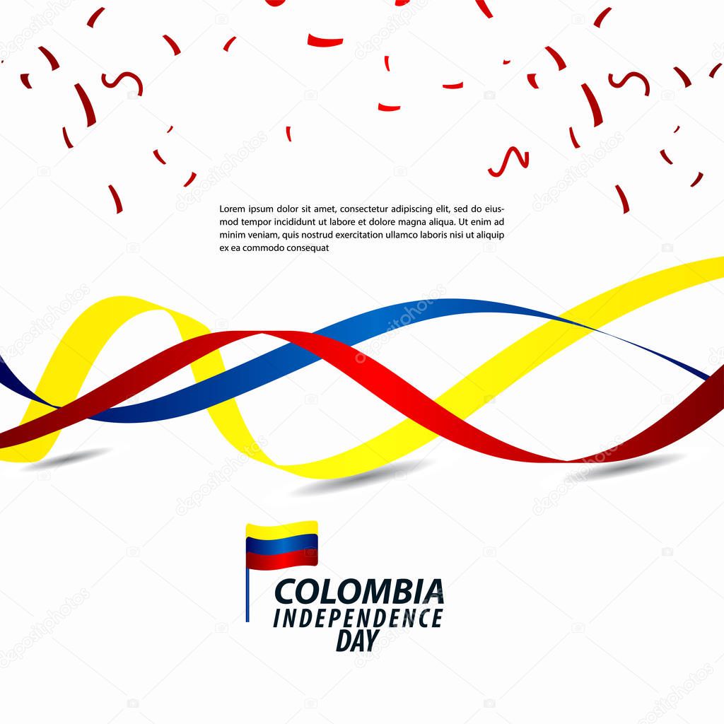 Colombia Independence Day Celebration Vector Template Design Illustration