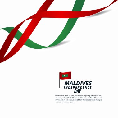 Maldivler Bağımsızlık Günü Kutlama Vektör Şablon tasarım İllüstrasyon