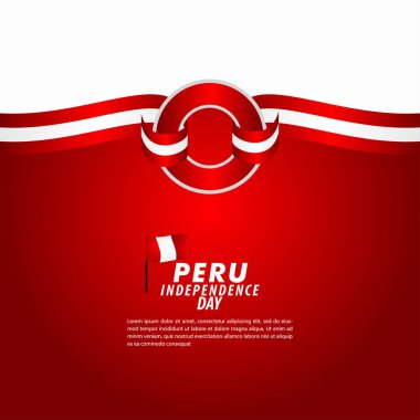 Peru Independence Day Celebration Vector Template Design Illustration clipart