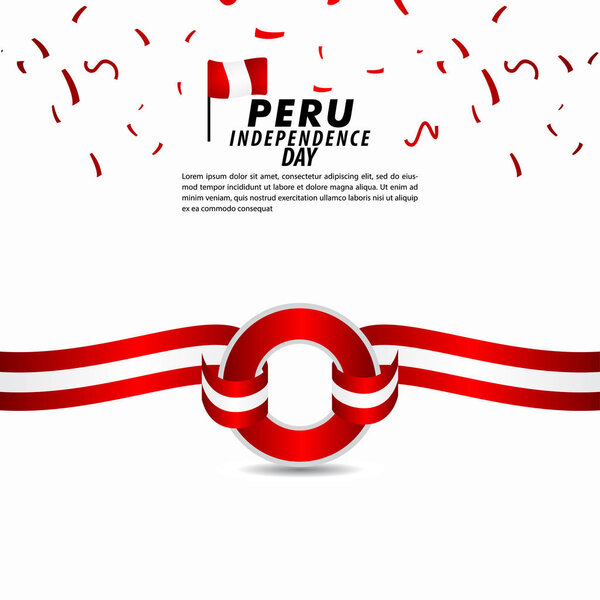 Peru Independence Day Celebration Vector Template Design Illustration