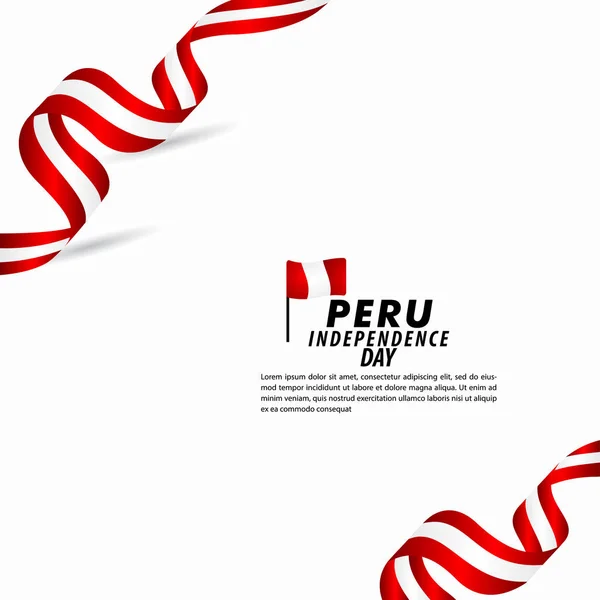 Illustration vectorielle de conception de modèle de célébration du jour de l'indépendance du Pérou — Image vectorielle