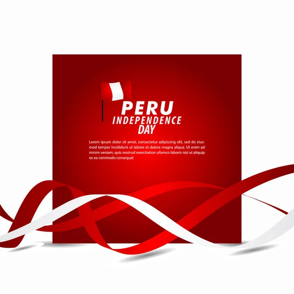 ペルー独立記念日 お祝いベクトル テンプレート デザイン イラスト — ストックベクタ