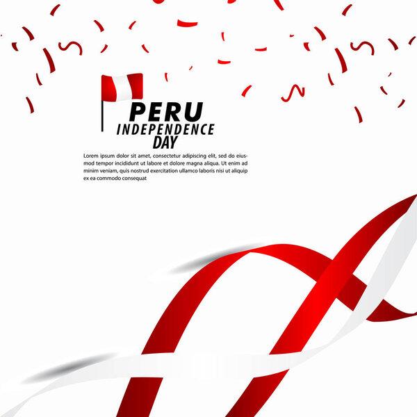 Peru Independence Day Celebration Vector Template Design Illustration