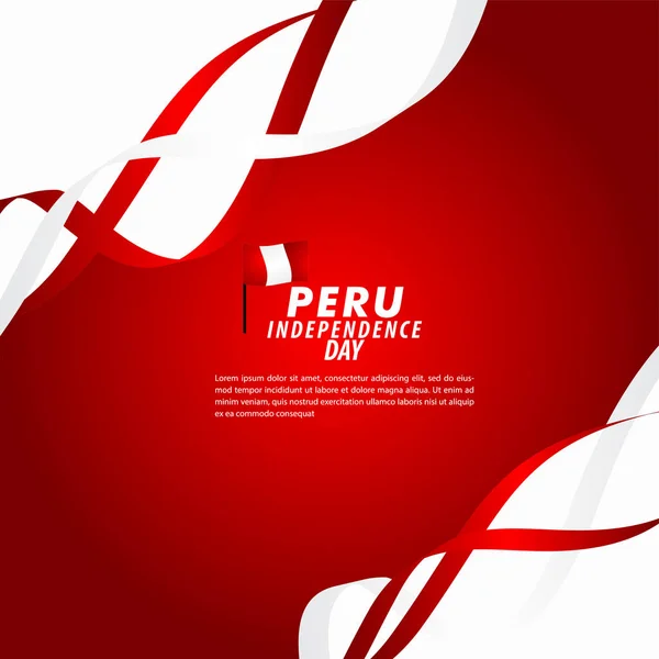 Día de la Independencia de Perú Celebración Vector Plantilla Diseño Ilustración — Vector de stock