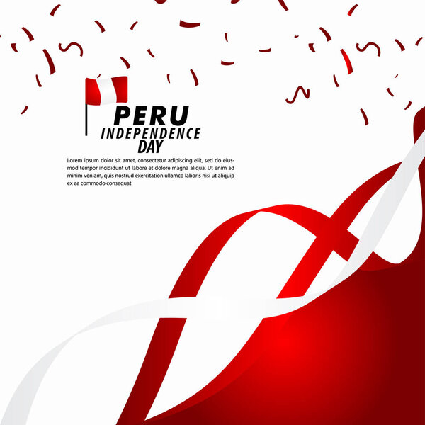 Peru Independence Day Celebration Vector Template Design Illustration