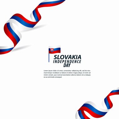 Slovakya Bağımsızlık Günü Kutlama Vektör Şablonu Tasarım İllüstrasyon