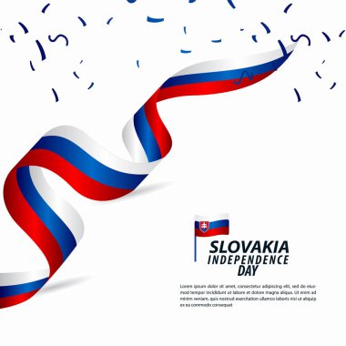 Slovakya Bağımsızlık Günü Kutlama Vektör Şablonu Tasarım İllüstrasyon
