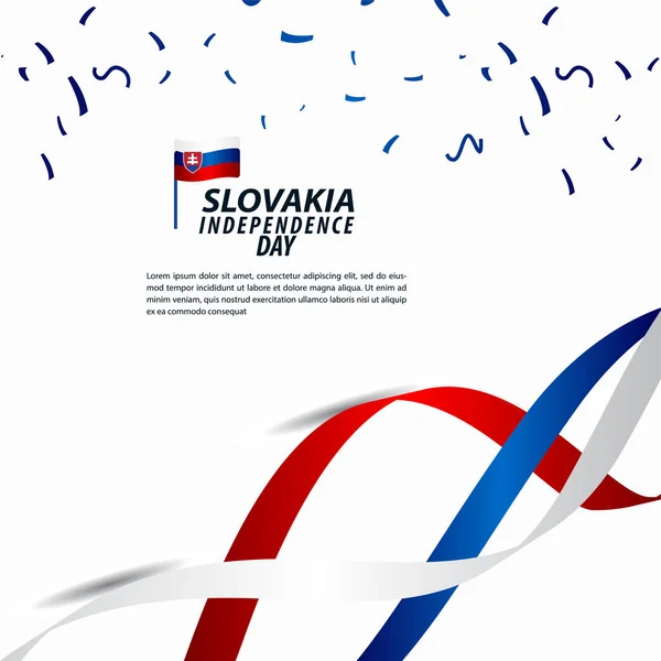 Celebração do Dia da Independência da Eslováquia Vector Template Design Illustration — Vetor de Stock