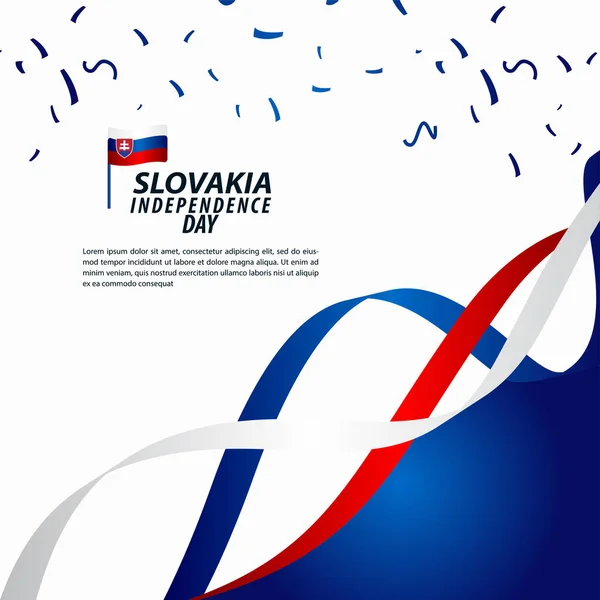 Celebração do Dia da Independência da Eslováquia Vector Template Design Illustration — Vetor de Stock