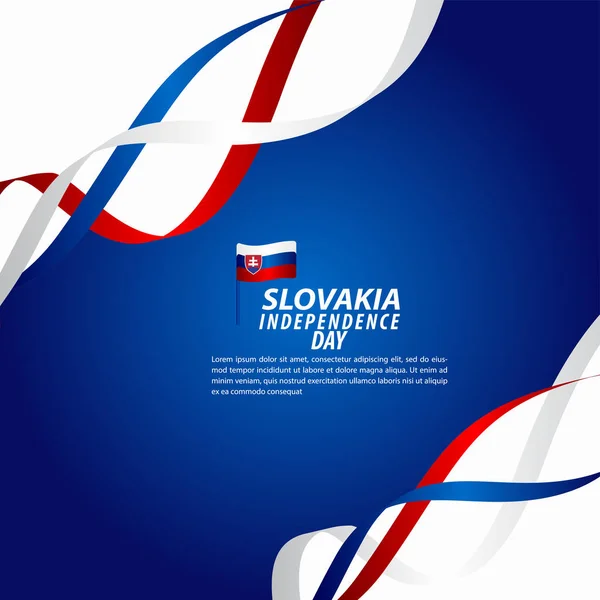 Celebração do Dia da Independência da Eslováquia Vector Template Design Illustration — Vetor de Stock