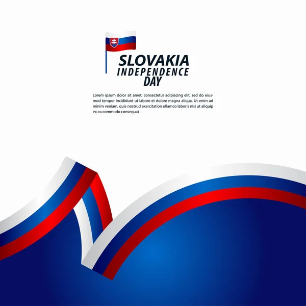 Celebração do Dia da Independência da Eslováquia Vector Template Design Illustration — Vetor de Stock