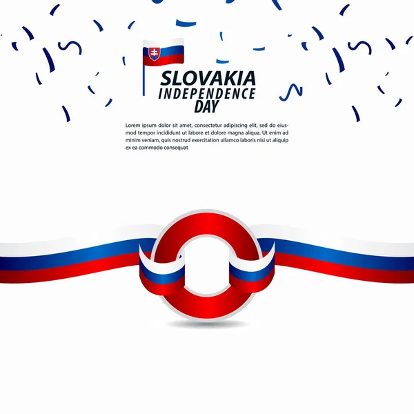 Celebração do Dia da Independência da Eslováquia Vector Template Design Illustration —  Vetores de Stock