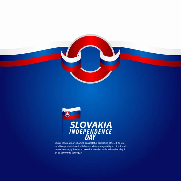 Celebração do Dia da Independência da Eslováquia Vector Template Design Illustration — Vetor de Stock