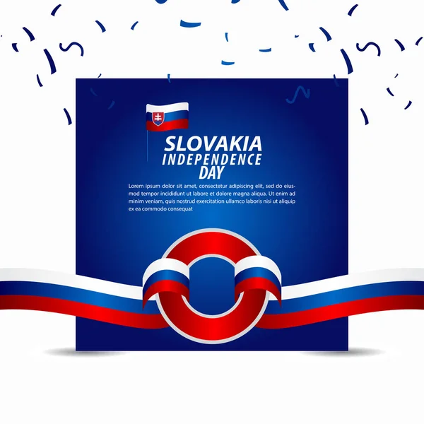 Celebração do Dia da Independência da Eslováquia Vector Template Design Illustration —  Vetores de Stock