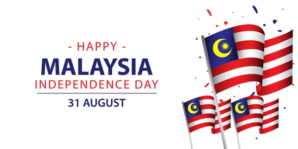 Malezja niepodległość dzień wektor szablon projekt ilustracja — Wektor stockowy