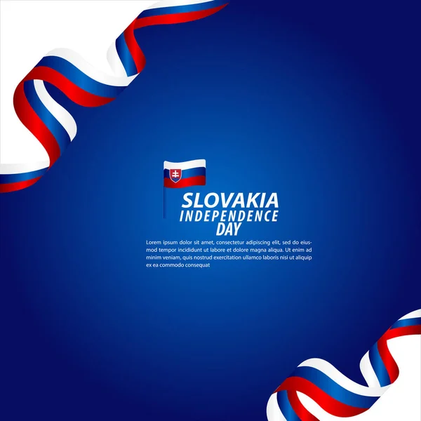 Celebração do Dia da Independência da Eslováquia Vector Template Design Illustration — Vetor de Stock