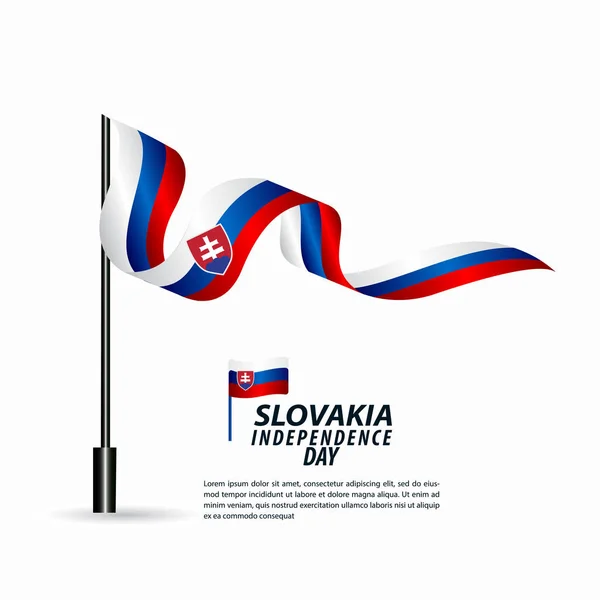슬로바키아 독립 기념일 축하 벡터 템플릿 디자인 일러스트 — 스톡 벡터