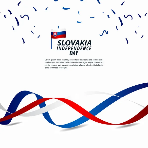 Celebração do Dia da Independência da Eslováquia Vector Template Design Illustration — Vetor de Stock