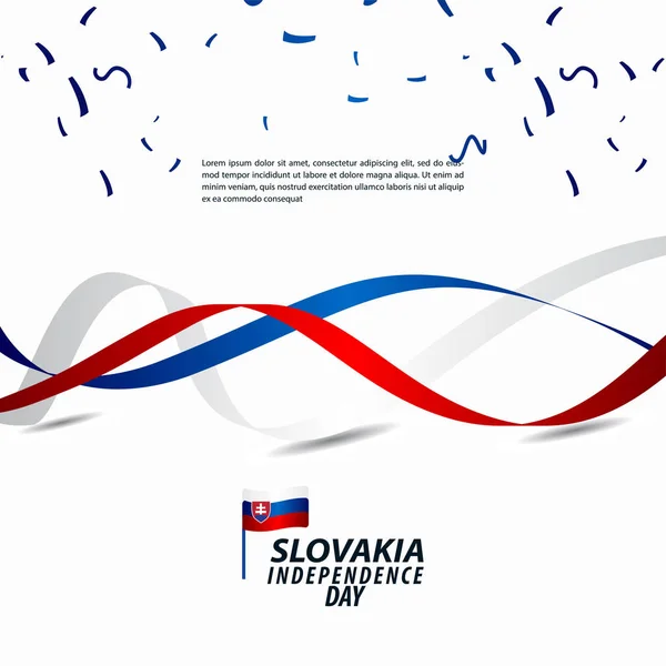 Celebração do Dia da Independência da Eslováquia Vector Template Design Illustration — Vetor de Stock