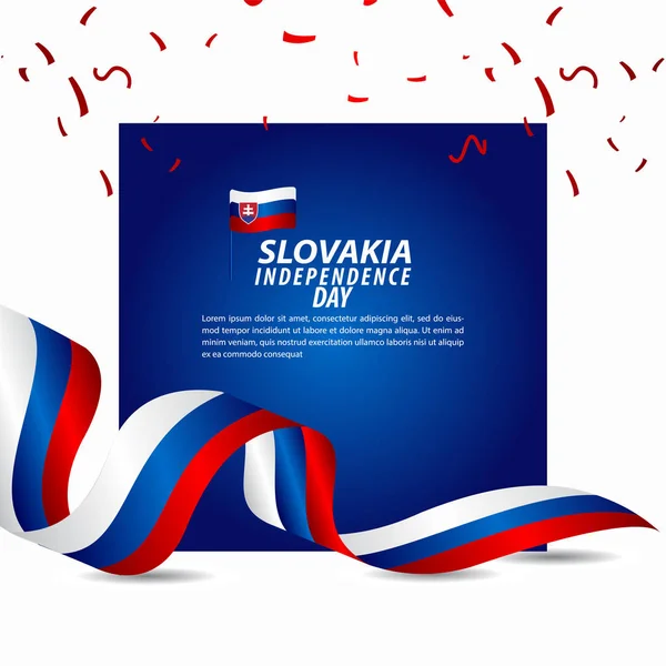 Slovakya Bağımsızlık Günü Kutlama Vektör Şablonu Tasarım İllüstrasyon