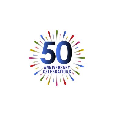 50. Yıldönümü Kutlama Vektör Şablonu Tasarım İllüstrasyonu