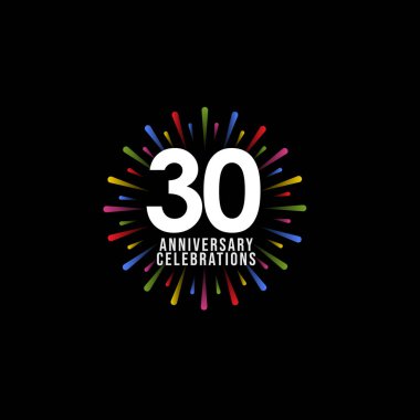 30. Yıldönümü Kutlama Vektör Şablonu Tasarım İllüstrasyonu