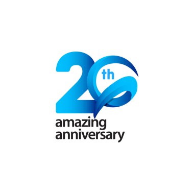 20 Years Amazing Anniversary Celebration Vector Template Design Illustration clipart