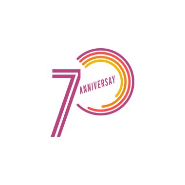 70. Yıldönümü Kutlama Vektör Şablonu Tasarım İllüstrasyonu