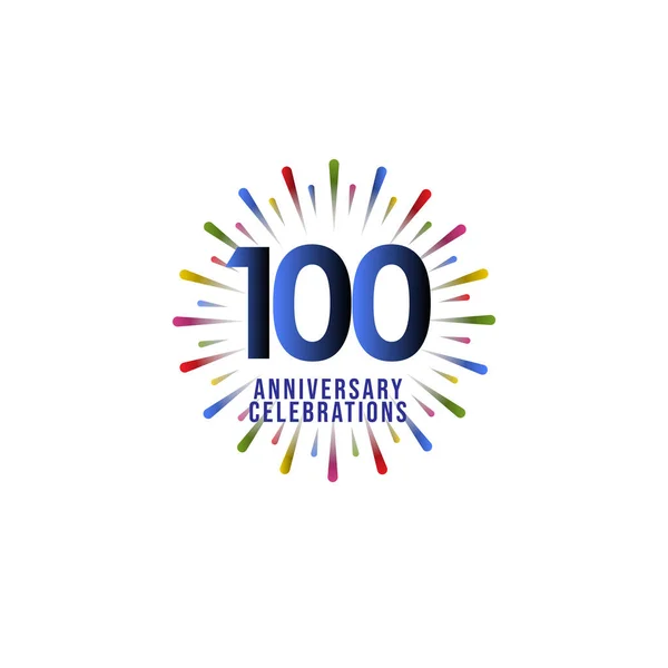 100 anos celebração aniversário Vector Template Design Ilustração —  Vetores de Stock