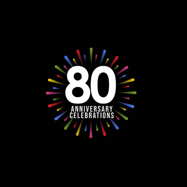 80 años de celebración del aniversario Vector Template Design Illustration — Vector de stock