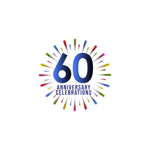 60 anos celebração aniversário Vector Template Design Ilustração — Vetor de Stock