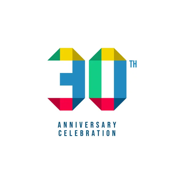 30 Th Anniversary Celebration Vector Template Design Illustration — Stock Vector