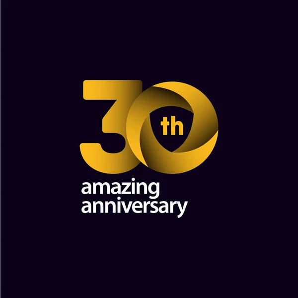 30 Years Amazing Anniversary Celebration Vector Template Design Illustration — Stock Vector