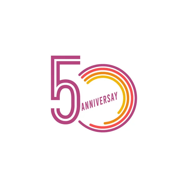 50 anos celebração aniversário Vector Template Design Ilustração —  Vetores de Stock