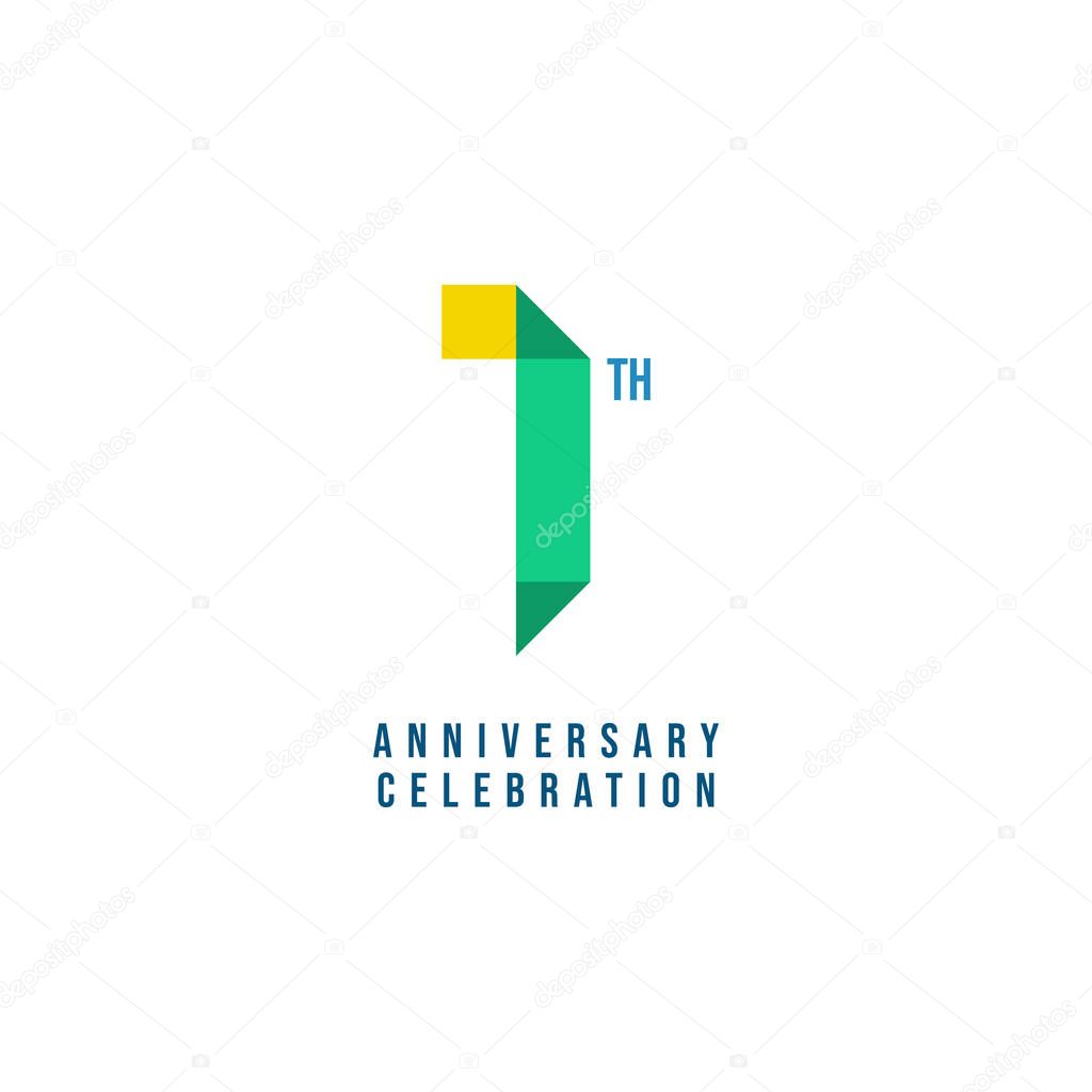 1 Th Anniversary Celebration Vector Template Design Illustration