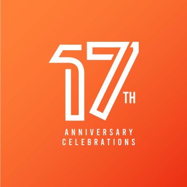 17. Yıldönümü Kutlama Şablonu Tasarım Çizimi