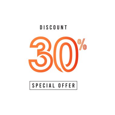 İndirim %30 Özel Teklif Vektör Şablonu Tasarım İllüstrasyon