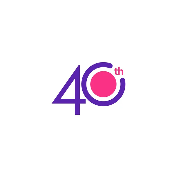40 anos celebração aniversário Vector Template Design Ilustração —  Vetores de Stock