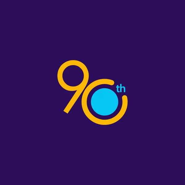 90. Yıldönümü Kutlama Vektör Şablonu Tasarım İllüstrasyonu — Stok Vektör