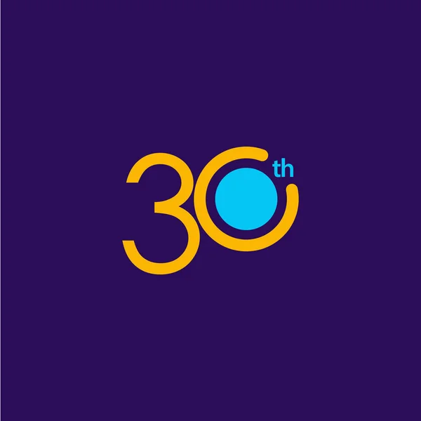 30 anos celebração aniversário Vector Template Design Ilustração —  Vetores de Stock