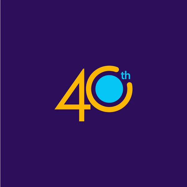 40 anos celebração aniversário Vector Template Design Ilustração —  Vetores de Stock