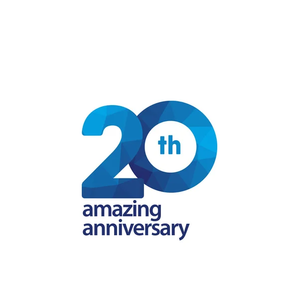20 년 놀라운 기념일 축하 벡터 템플릿 디자인 일러스트 — 스톡 벡터