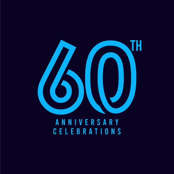 60 η Επέτειος Εορτασμός Διάνυσμα πρότυπο εικονογράφηση σχεδιασμού — Διανυσματικό Αρχείο