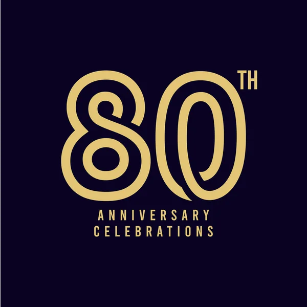 80 Th Anniversary Celebration Vector Template Design Illustration — Stock Vector