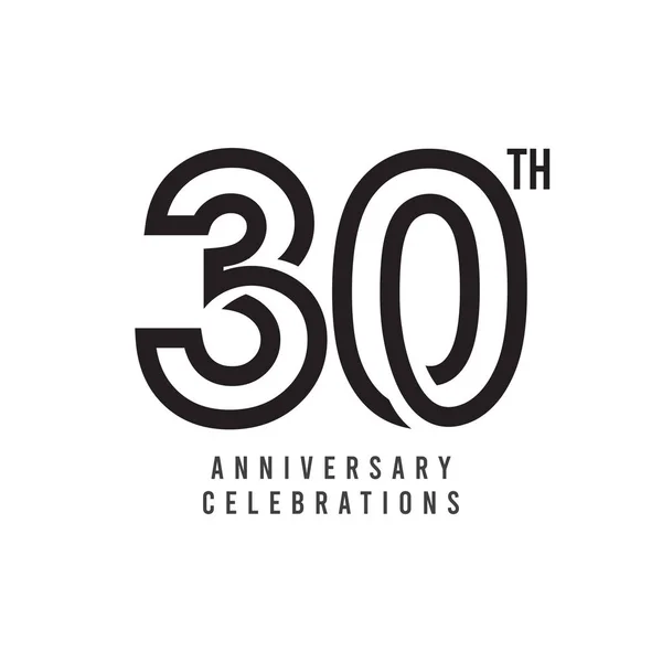 30 Th Anniversary Celebration Vector Template Design Illustration — Stock Vector
