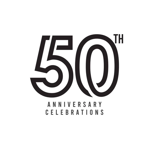50 th Aniversário Celebração Vector Modelo Design Ilustração —  Vetores de Stock